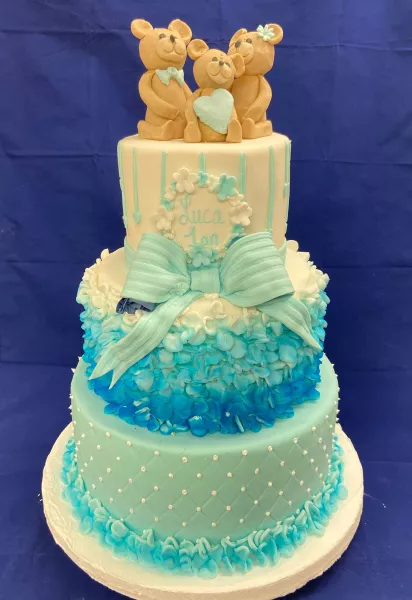 Wedding cake 3  étages avec nounours modelés